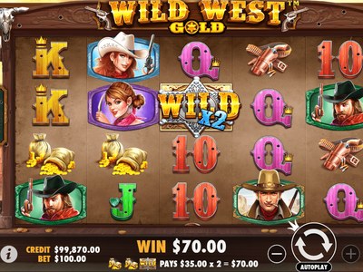 Wild West Gold — Дикий Запад, 40 линий — липкие множители на вайлдах и восемь золотых фриспинов